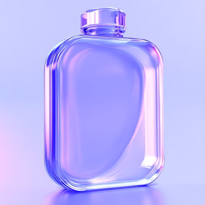 Stylized Transparent Bottle with Soft Lighting