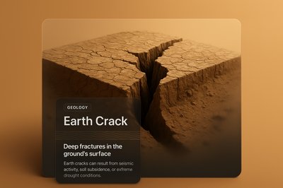 3D Illustration of Earth Crack with Informative Overlay