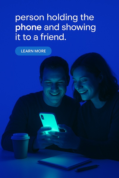 Aquamarine Phone Glow with Friends in a Bright Setting