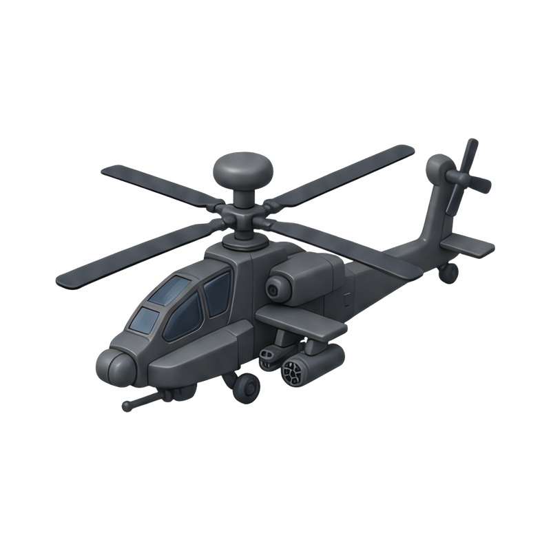 silhouette of an attack helicopter