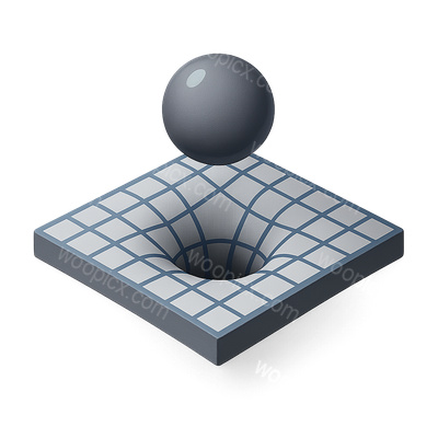 3D Spacetime Curve Icon in Isometric View