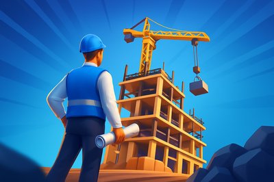 Civil Engineer Observing Dynamic Construction Site