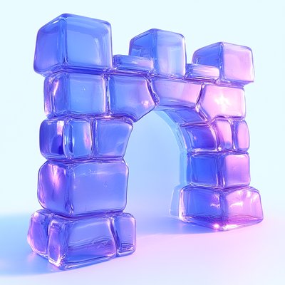 3D Render of an Ice Castle Structure