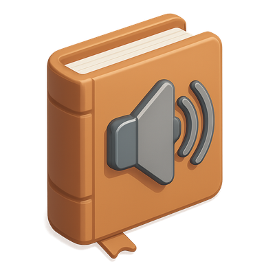 3D Book Speaker Icon with Volumetric Design