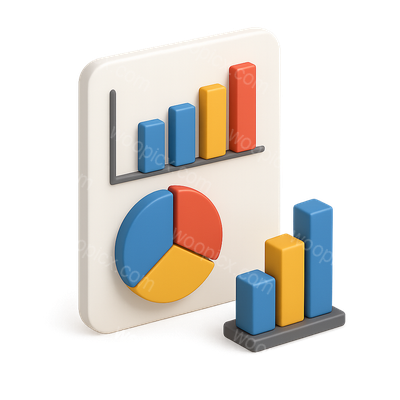 Stylish 3D Data Analytics Icon in Isometric View