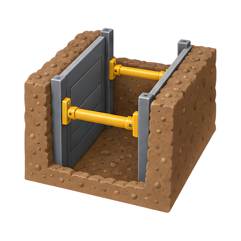 trench shoring box in action