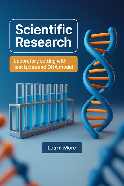 Laboratory Scene with DNA Model and Test Tubes for Scientific Research