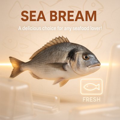 Stylish LinkedIn Carousel Slide for Sea Bream Promotion