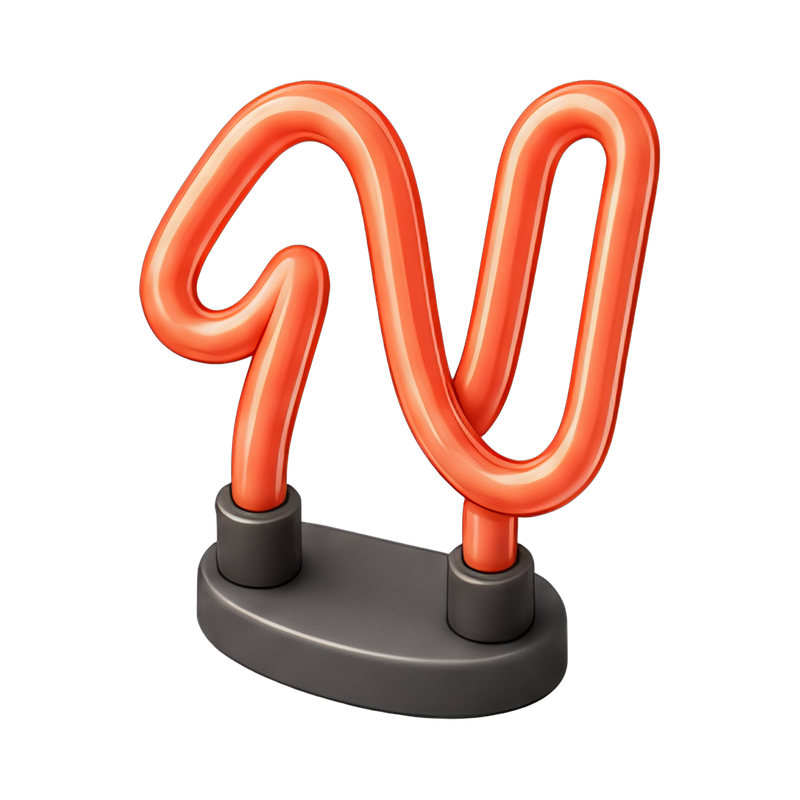 coiled neon tube lettering