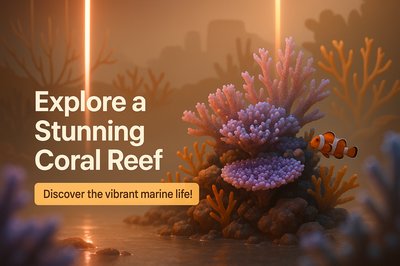 Vibrant Digital Illustration of a Coral Reef