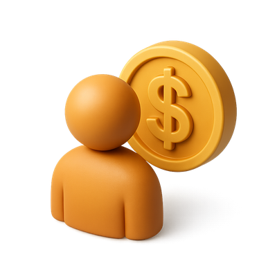 3D Icon Representing Customer Lifetime Value Concept