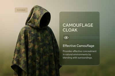 Stylish Camouflage Cloak with Integrated Design Elements