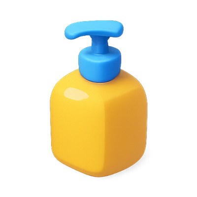 Stylish Yellow Pump Bottle with Blue Cap