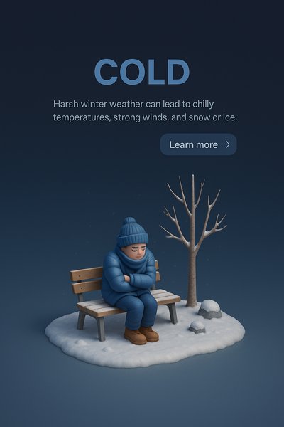 Realistic 3D Scene Depicting Cold Winter Environment