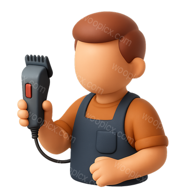 Stylish 3D Barber Icon with Clippers in Isometric View
