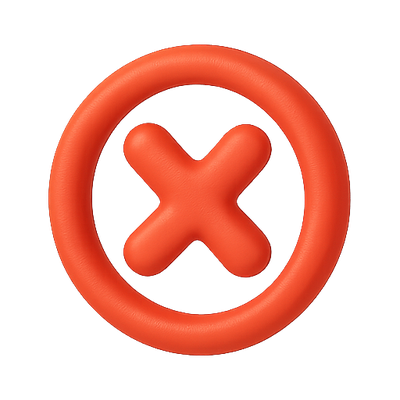 Stylized Red Circular Icon with Cross Shape