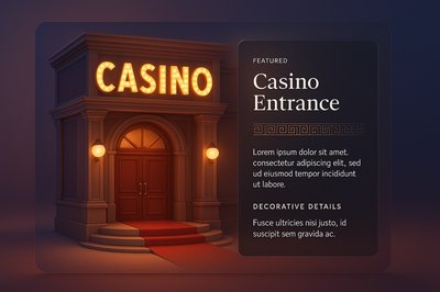 3D Casino Entrance with Stylish Design Elements