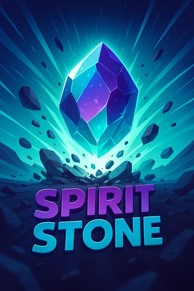 Dynamic Spirit Stone Illustration with Vibrant Colors