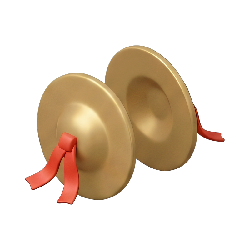 pair of brass cymbals
