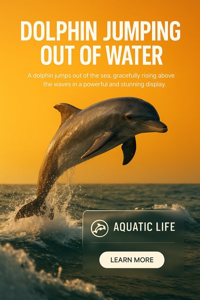 Dolphin Jumping Out of Water in Sunset