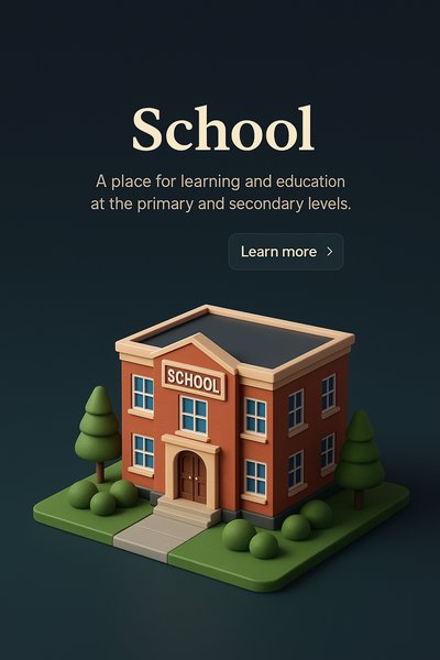 3D School Scene with Educational Theme