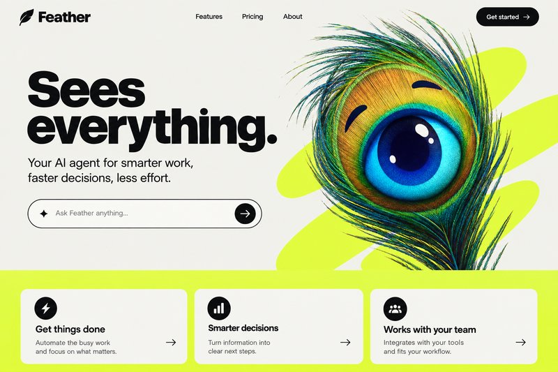 AI agent landing page design