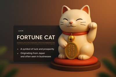 Charming Fortune Cat Statue Symbolizing Luck and Prosperity