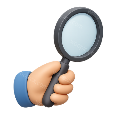 3D Magnifying Glass Icon in Isometric Style