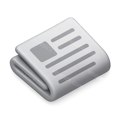 Stylish 3D Folded Newspaper Icon with Isometric Design