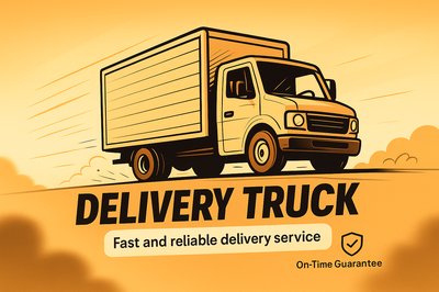 Illustration of a Delivery Truck for Logistics Services