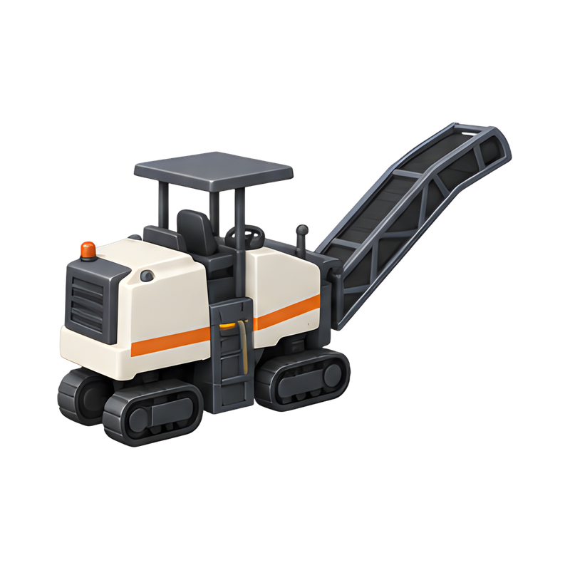 cold planer milling machine on road