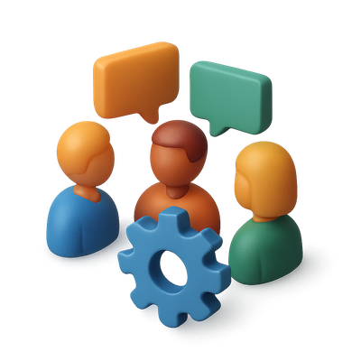 Creative Teamwork and Innovation with 3D Icons