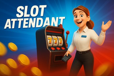 Dynamic 3D Slot Attendant with Colorful Background