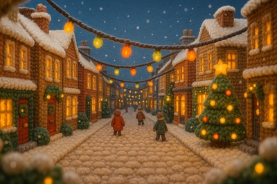 Whimsical Winter Scene in Mayfair, London