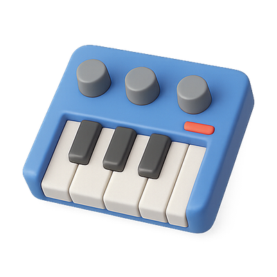 Stylized Mini Keyboard Toy with Colorful Design