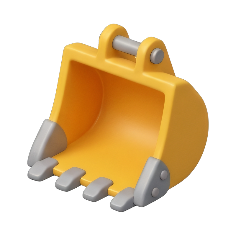 close-up of excavator bucket