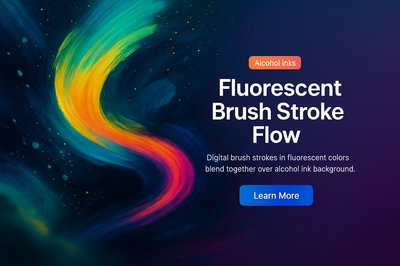 Vibrant Fluorescent Brush Stroke Art for Digital Design