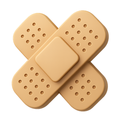 Stylish 3D Band-Aid Icon with Isometric Design