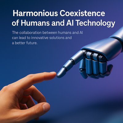 Conceptual Image of Human and AI Collaboration