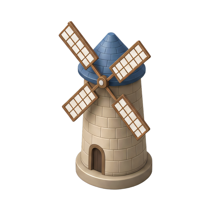 Historic stone windmill tower