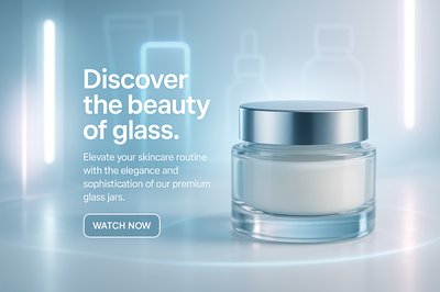 Promotional Skincare Product Display with Elegant Glass Jar
