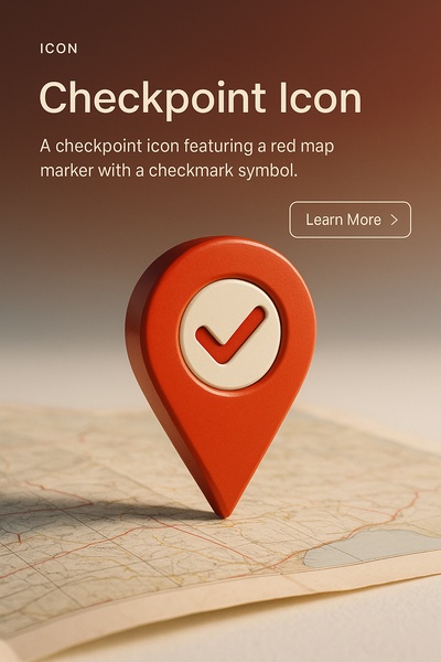 Stylish Checkpoint Icon with Map Background