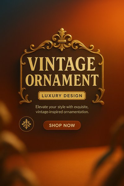 Elegant Vintage Ornament Design for Luxury Style Promotion