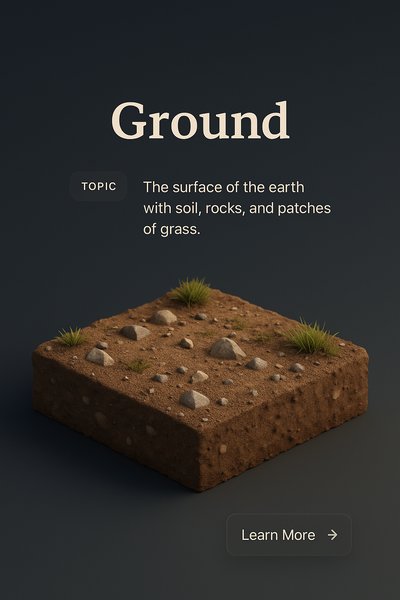Realistic 3D Scene of Ground with Soil and Grass