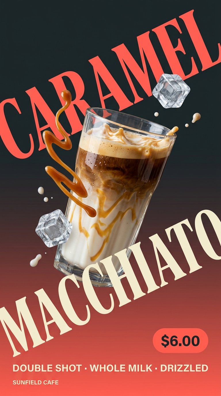 Caramel and Charcoal Beverage Flight