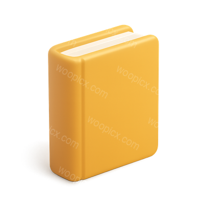 3D Yellow Book Icon with Isometric Perspective