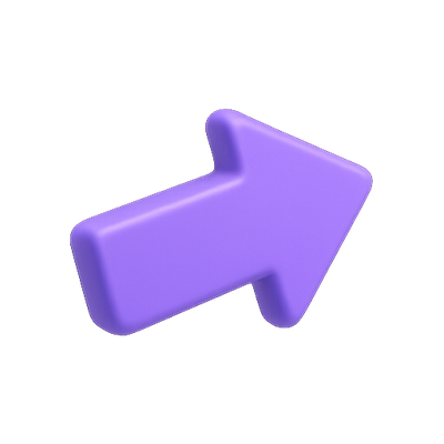 3D Purple Arrow Icon Pointing Right