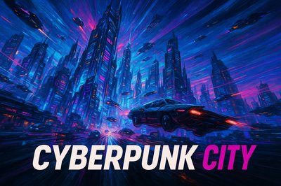 Vibrant Cyberpunk Cityscape at Night