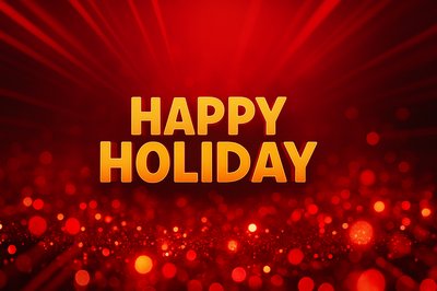 Vibrant Red Holiday Background with Glittering Bokeh