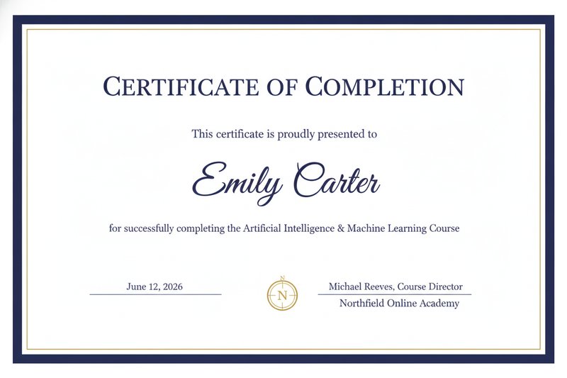 Elegant certificate of completion